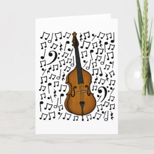Cello Musical Notes Cellist String Music Teacher Feiertagskarte