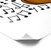 Cello Musical Notes Cellist String Music Teacher Fotodruck (Ecke)