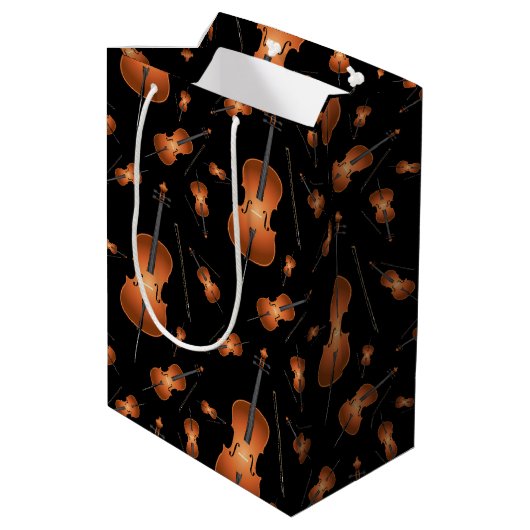 Cello Musician Music Teacher String Orchestra Mittlere Geschenktüte (Rückseite Schrägansicht)