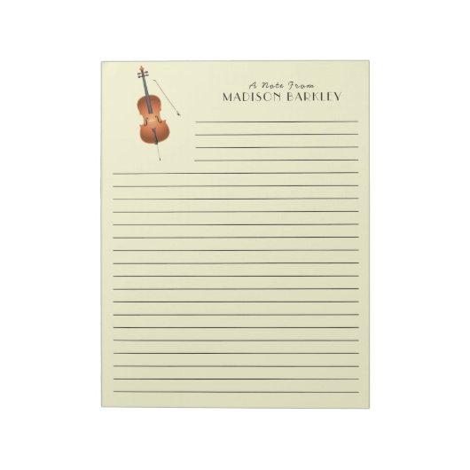 Cello Musician Music Teacher String Orchestra Notizblock (Rotiert)