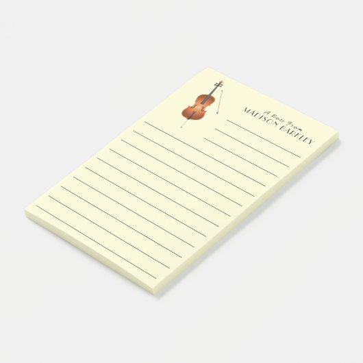 Cello Musician Music Teacher String Orchestra Post-it Klebezettel (angewinkelt)