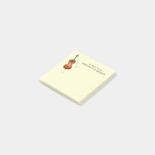 Cello Musician Music Teacher String Orchestra Post-it Klebezettel (angewinkelt)