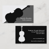 Cello Musician Teacher Player Cellist Music Visitenkarte (Vorne/Hinten)