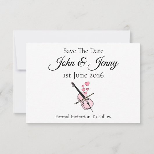 Cello Musician Wedding speichern das Datum (Vorderseite)