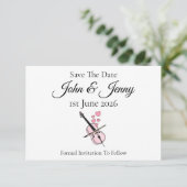 Cello Musician Wedding speichern das Datum (Stehend Vorderseite)