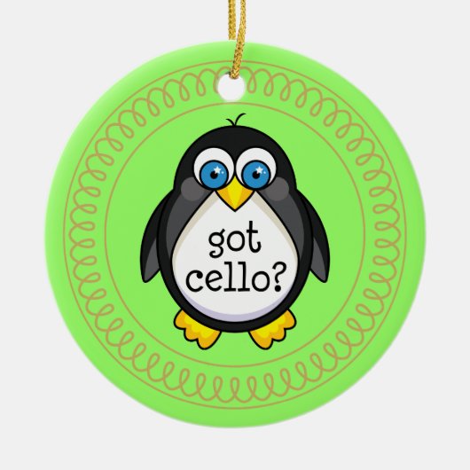 Cello-Musik-Pinguin-Verzierungs-Geschenk Keramikornament (Vorne)