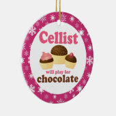 Cello-Musik-Weihnachtsverzierung Keramikornament (Rechts)