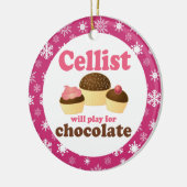 Cello-Musik-Weihnachtsverzierung Keramikornament (Links)