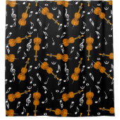 Cello Musiknote Pattern Duschvorhang (Vorderseite)