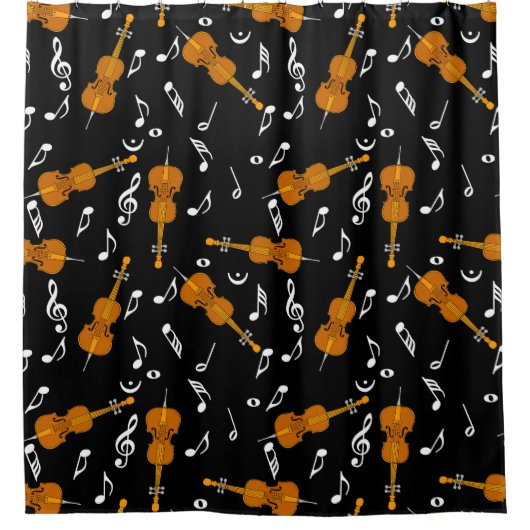 Cello Musiknote Pattern Duschvorhang (Vorderseite)