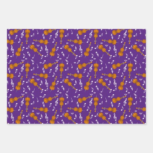 Cello Musiknote Pattern Geschenkpapier Set (Vorderseite 3)