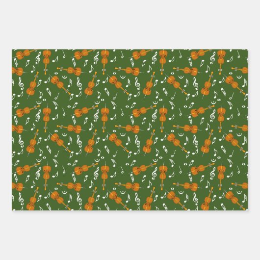 Cello Musiknote Pattern Geschenkpapier Set (Vorderseite 2)