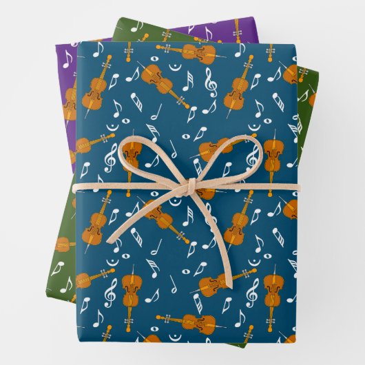 Cello Musiknote Pattern Geschenkpapier Set (Beispiel)