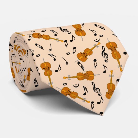 Cello Musiknote Pattern Krawatte (Gerollt)