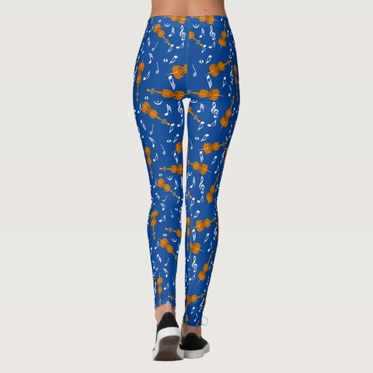 Cello Musiknote Pattern Leggings (Rückseite)