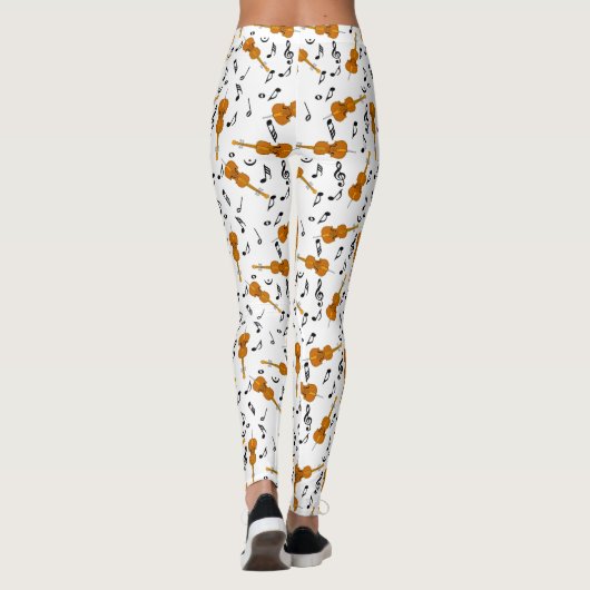 Cello Musiknote Pattern Leggings (Rückseite)