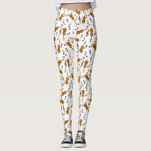 Cello Musiknote Pattern Leggings (Vorderseite)