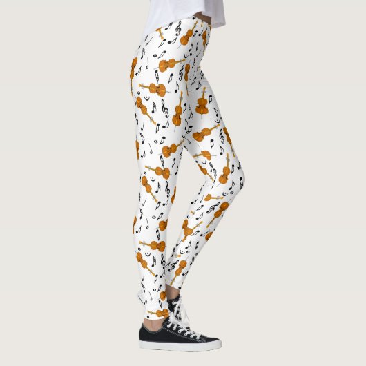 Cello Musiknote Pattern Leggings (Rechts)