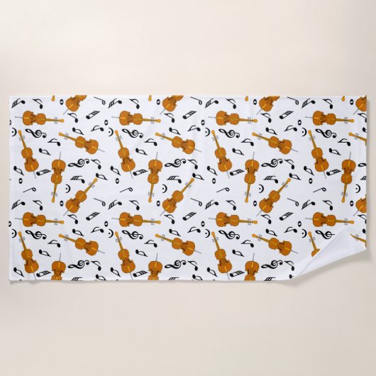 Cello Musiknote Pattern Strandtuch (Vorderseite)
