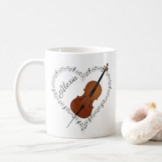 Cello Musiknotens Kaffee Tasse
