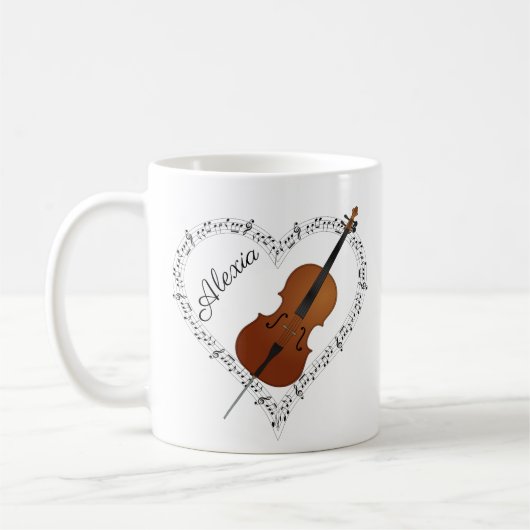Cello Musiknotens Kaffee Tasse (Links)