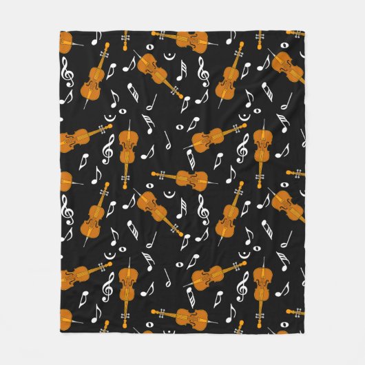 Cello Musiknotens Pattern Fleecedecke (Vorderseite)