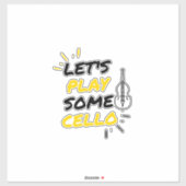 Cello-Musikplayer Aufkleber (Blatt)