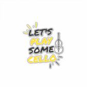 Cello-Musikplayer Aufkleber (Vorderseite)