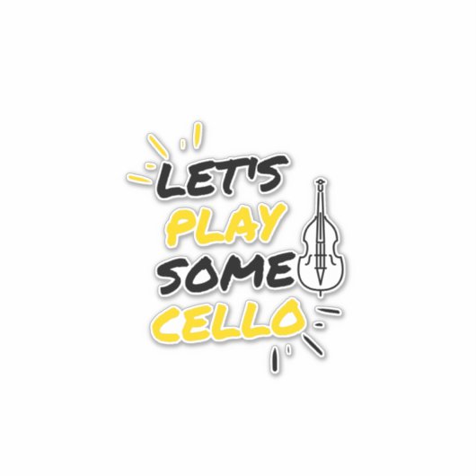 Cello-Musikplayer Aufkleber (Vorderseite)