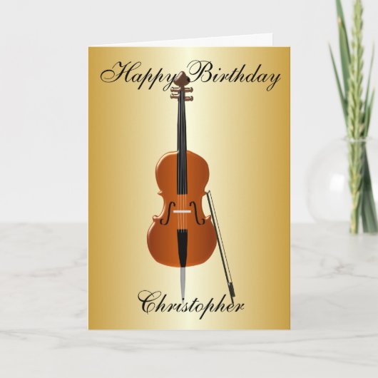 Cello nur den Namen Geburtstag hinzufügen Karte (Vorderseite)