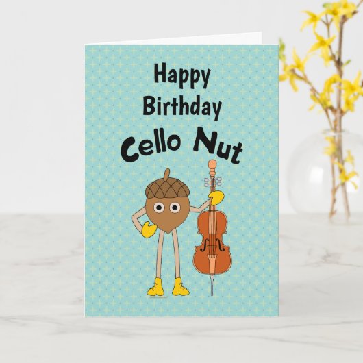Cello Nut Birthday Karte (Gelbe Blume)