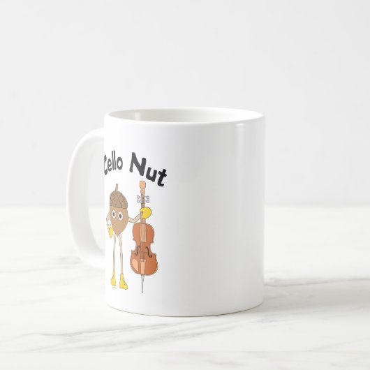 Cello Nut Text Kaffeetasse (Vorderseite Links)