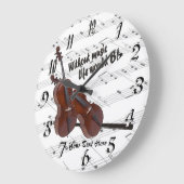 Cello - Ohne Musik würde das Leben in der Wand fla Große Wanduhr (Winkel)