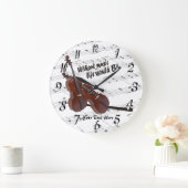 Cello - Ohne Musik würde das Leben in der Wand fla Große Wanduhr (Zuhause)