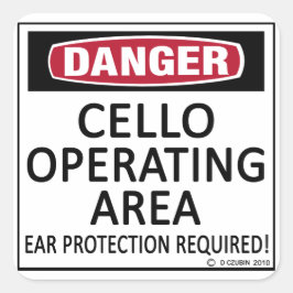 Cello-Operationsfläche Quadratischer Aufkleber