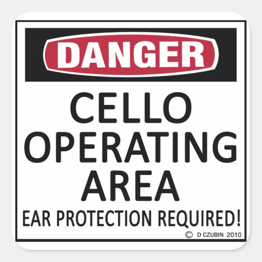 Cello-Operationsfläche Quadratischer Aufkleber (Vorderseite)