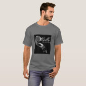 Cello ordnet großes - Silber/Schwarzes an T-Shirt (Vorne ganz)