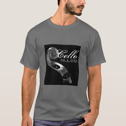 Cello ordnet großes - Silber/Schwarzes an T-Shirt (Vorderseite)