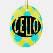 Cello Oval Rough Text Keramik Ornament (Rechts)