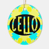 Cello Oval Rough Text Keramik Ornament (Links)