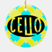 Cello Oval Rough Text Keramik Ornament (Hinten)