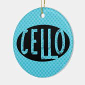 Cello Oval Rough Text Keramik Ornament (Links)