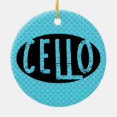 Cello Oval Rough Text Keramik Ornament (Hinten)