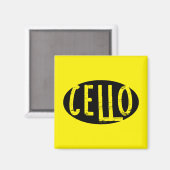 Cello Oval Rough Text Magnet (Vorderseite/Rückseite)