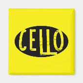 Cello Oval Rough Text Magnet (Vorne)