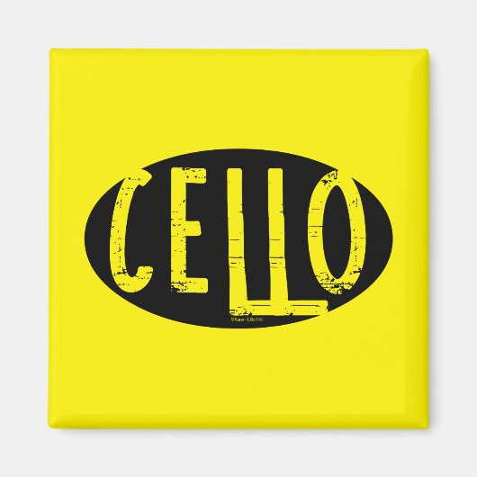 Cello Oval Rough Text Magnet (Vorne)