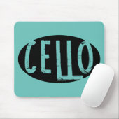 Cello Oval Rough Text Mousepad (Mit Mouse)