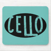 Cello Oval Rough Text Mousepad (Vorne)
