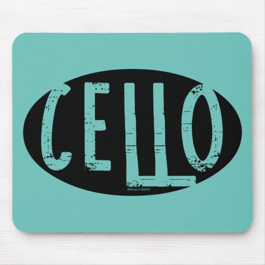 Cello Oval Rough Text Mousepad (Vorne)