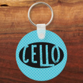 Cello Oval Rough Text Schlüsselanhänger (Vorderseite)